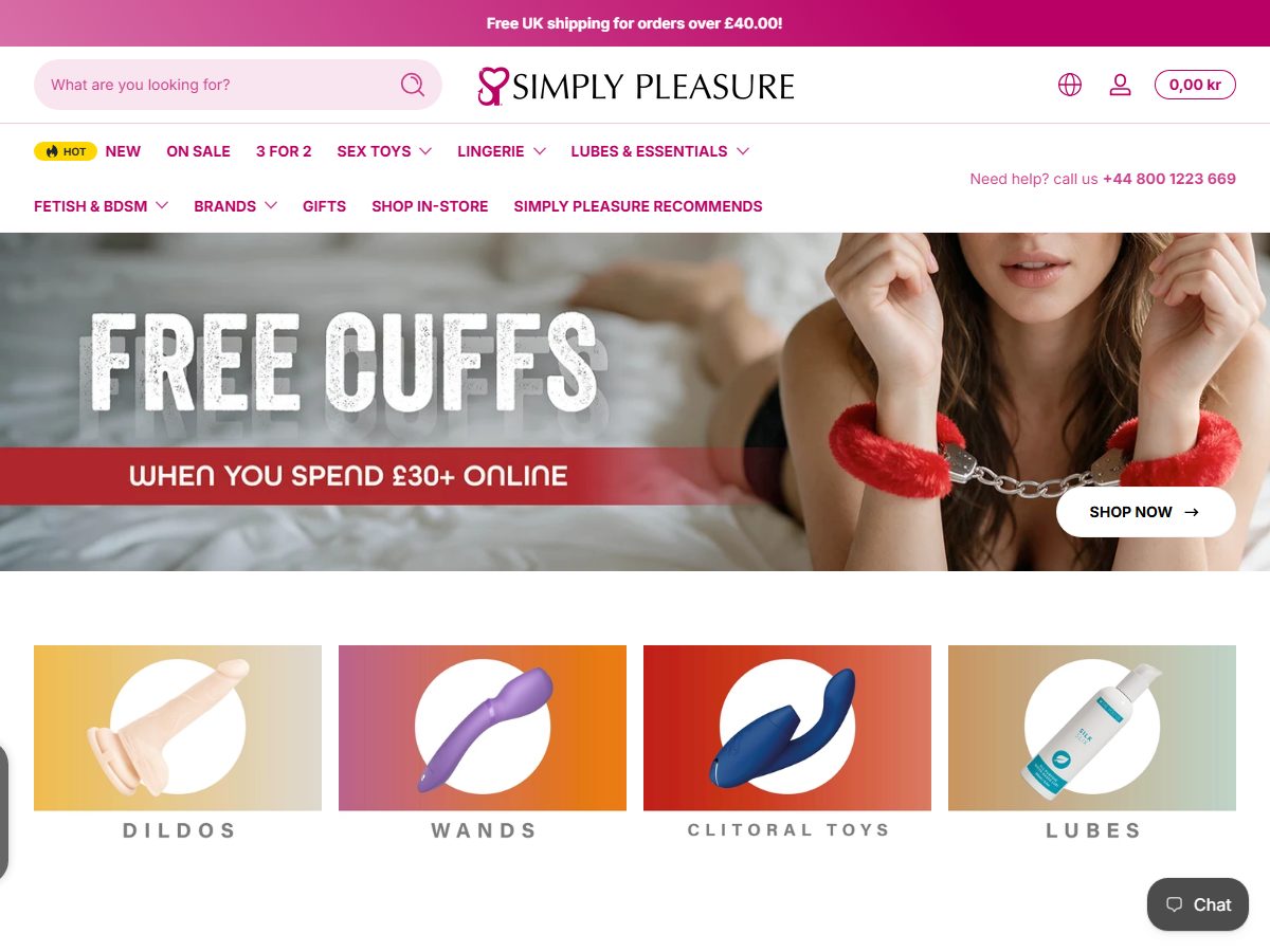 Simply Pleasure homepage, captured 29 Sep